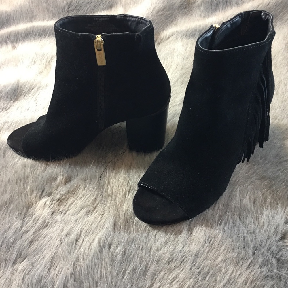 Kenneth Cole Peep Toe Bootie with Fringe